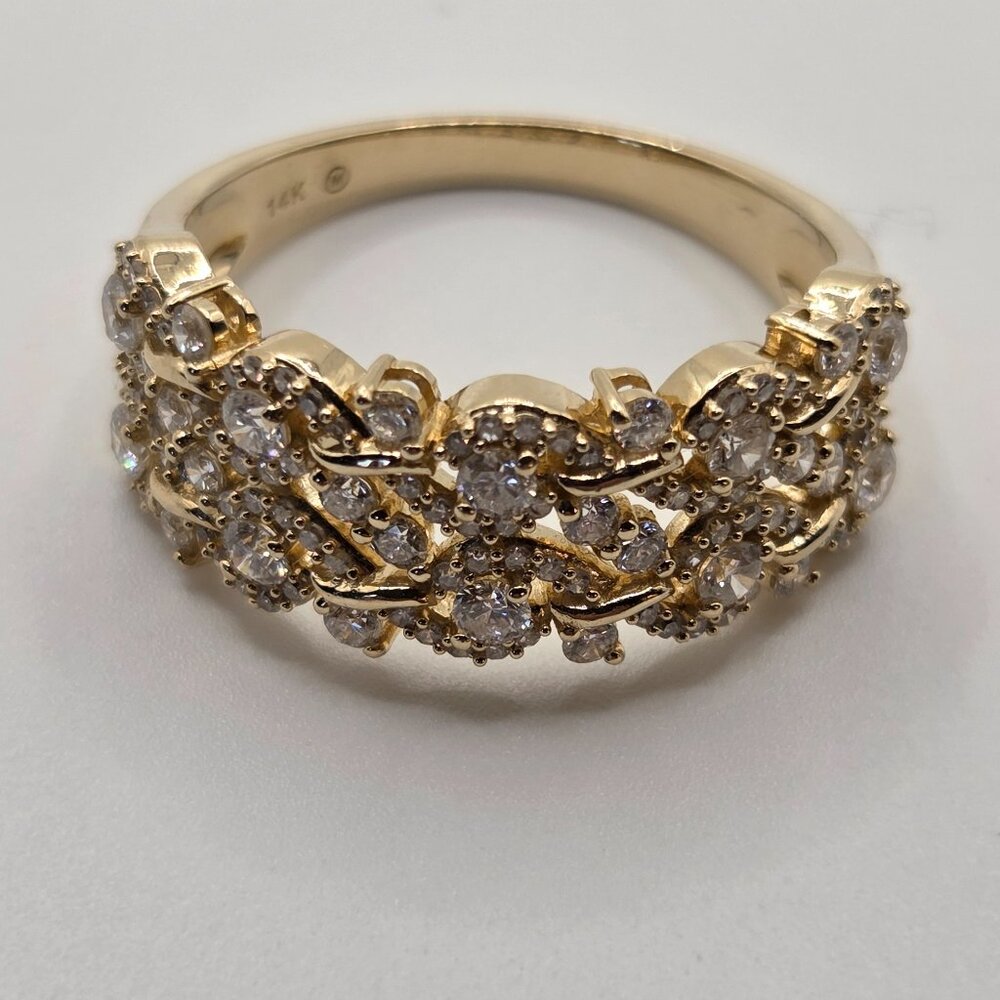 Natural Diamond Ring, 14K Yellow Gold, Round Brilliant Cut, VS2 Clarity, Size 9